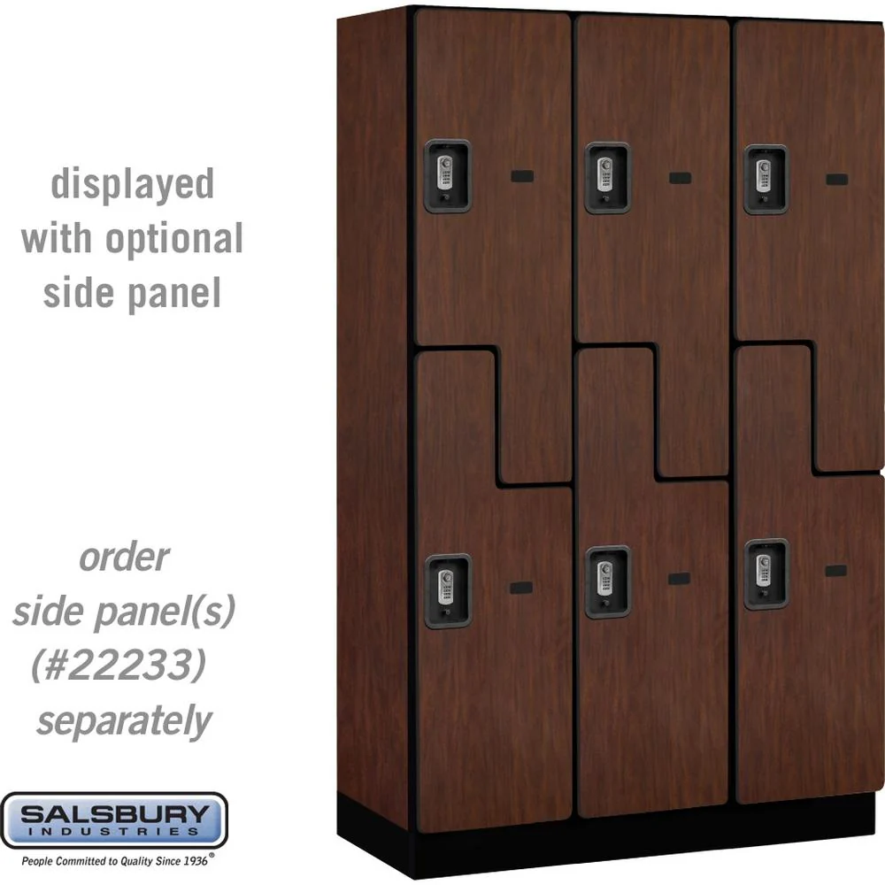 15" Wide Double Tier 'S' Style Designer Wood Locker - 3 Wide - 6 Feet High - 18" Deep by Salsbury - Image 31
