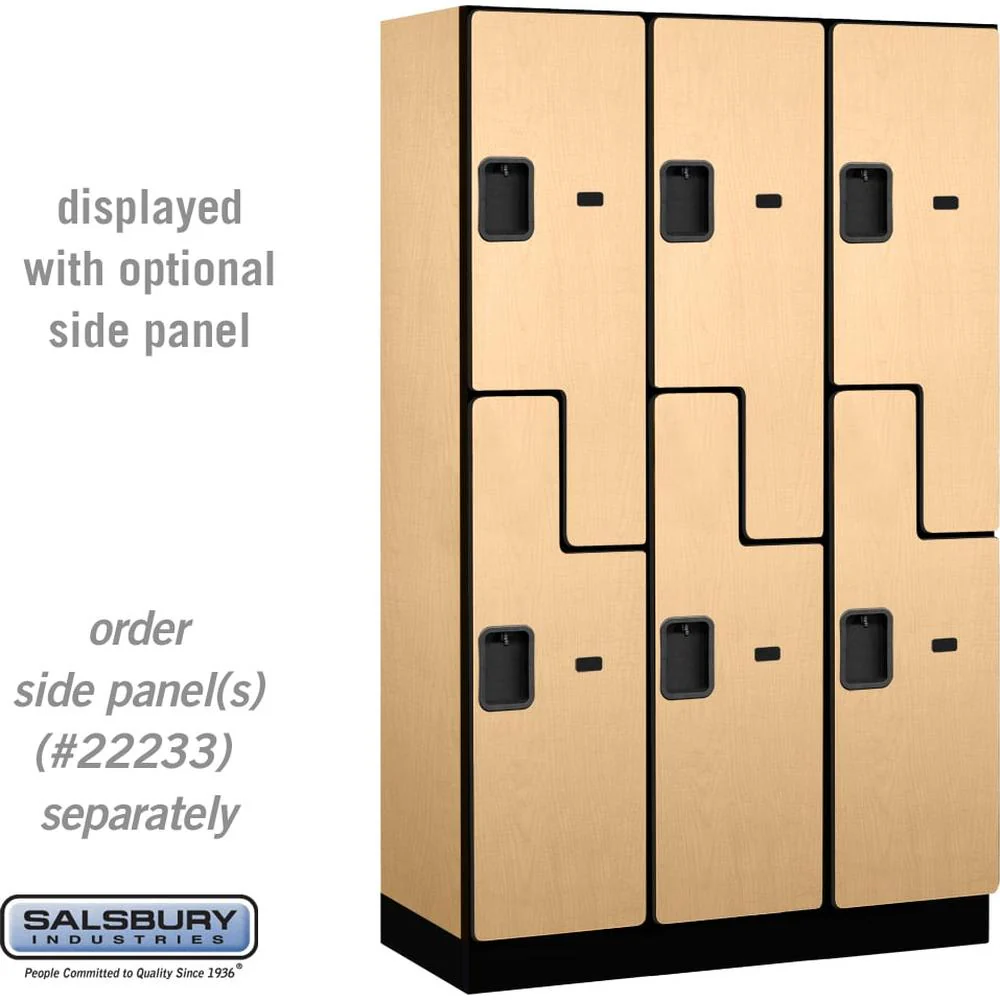 15" Wide Double Tier 'S' Style Designer Wood Locker - 3 Wide - 6 Feet High - 18" Deep by Salsbury - Image 32