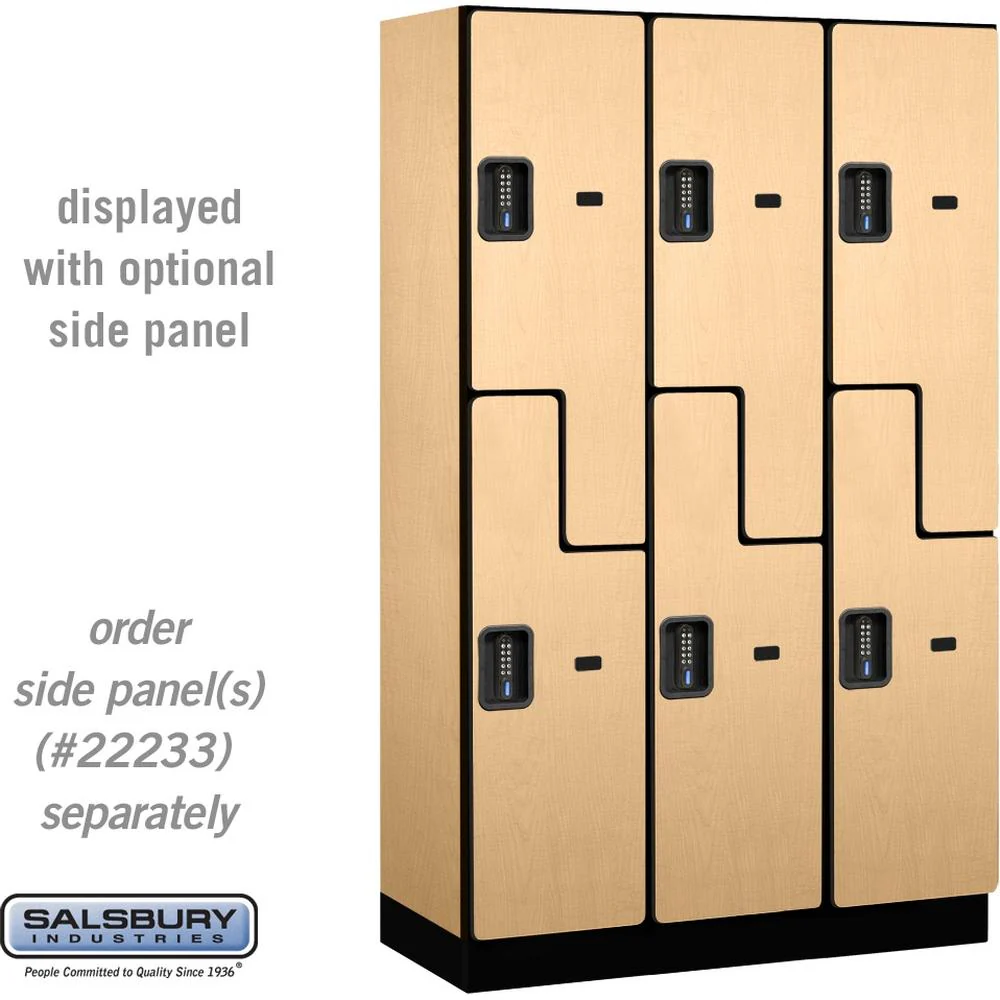 15" Wide Double Tier 'S' Style Designer Wood Locker - 3 Wide - 6 Feet High - 18" Deep by Salsbury - Image 33