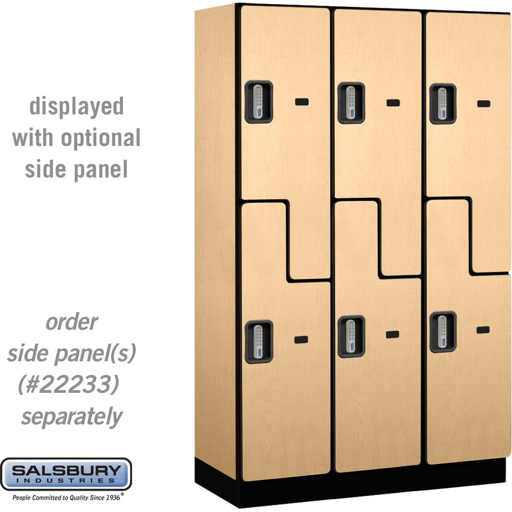15" Wide Double Tier 'S' Style Designer Wood Locker - 3 Wide - 6 Feet High - 18" Deep by Salsbury - Image 35