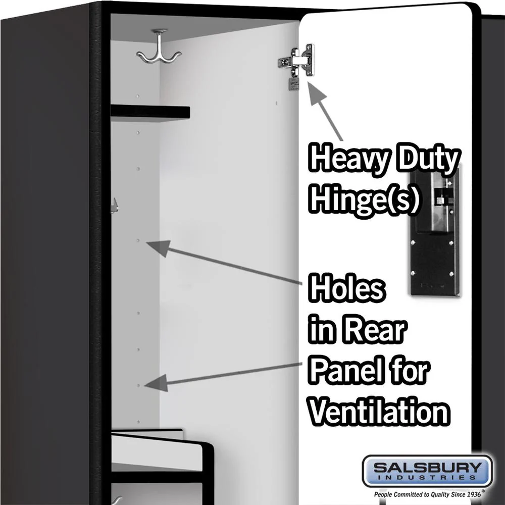 15" Wide Double Tier 'S' Style Designer Wood Locker - 3 Wide - 6 Feet High - 18" Deep by Salsbury - Image 4