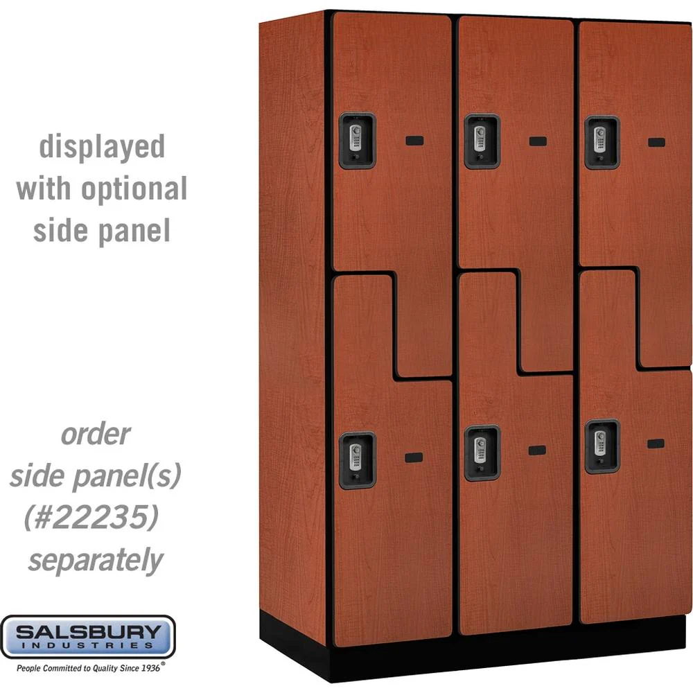15" Wide Double Tier 'S' Style Designer Wood Locker - 3 Wide - 6 Feet High - 21" Deep by Salsbury - Image 21