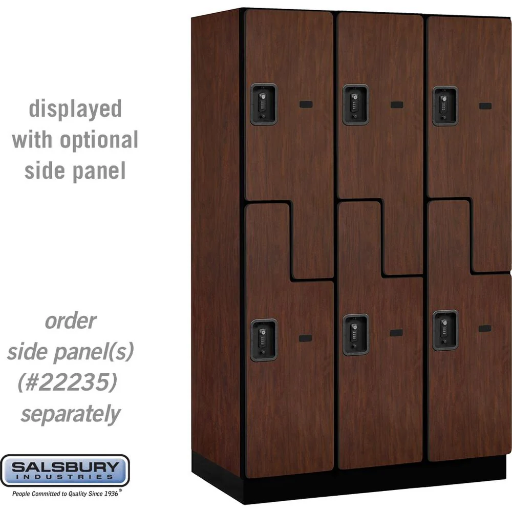 15" Wide Double Tier 'S' Style Designer Wood Locker - 3 Wide - 6 Feet High - 21" Deep by Salsbury - Image 29