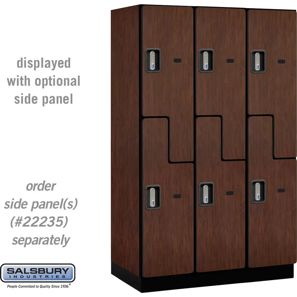 15" Wide Double Tier 'S' Style Designer Wood Locker - 3 Wide - 6 Feet High - 21" Deep by Salsbury - Image 30