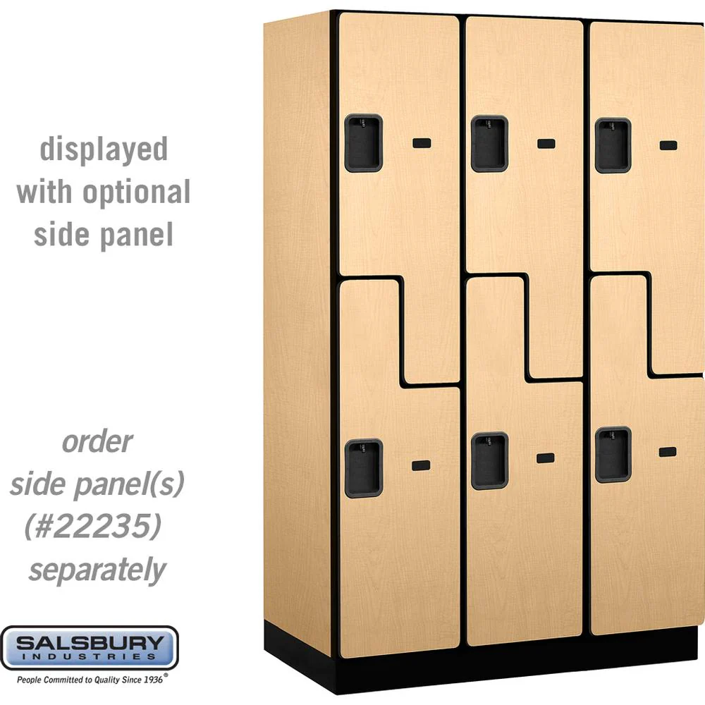15" Wide Double Tier 'S' Style Designer Wood Locker - 3 Wide - 6 Feet High - 21" Deep by Salsbury - Image 32