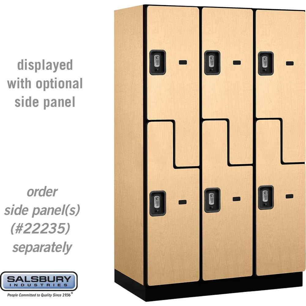 15" Wide Double Tier 'S' Style Designer Wood Locker - 3 Wide - 6 Feet High - 21" Deep by Salsbury - Image 36