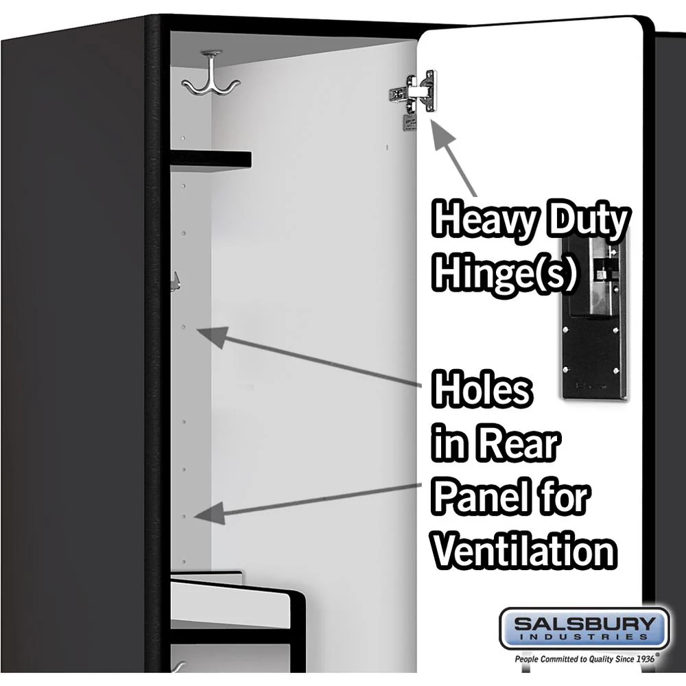 15" Wide Double Tier 'S' Style Designer Wood Locker - 3 Wide - 6 Feet High - 21" Deep by Salsbury - Image 4