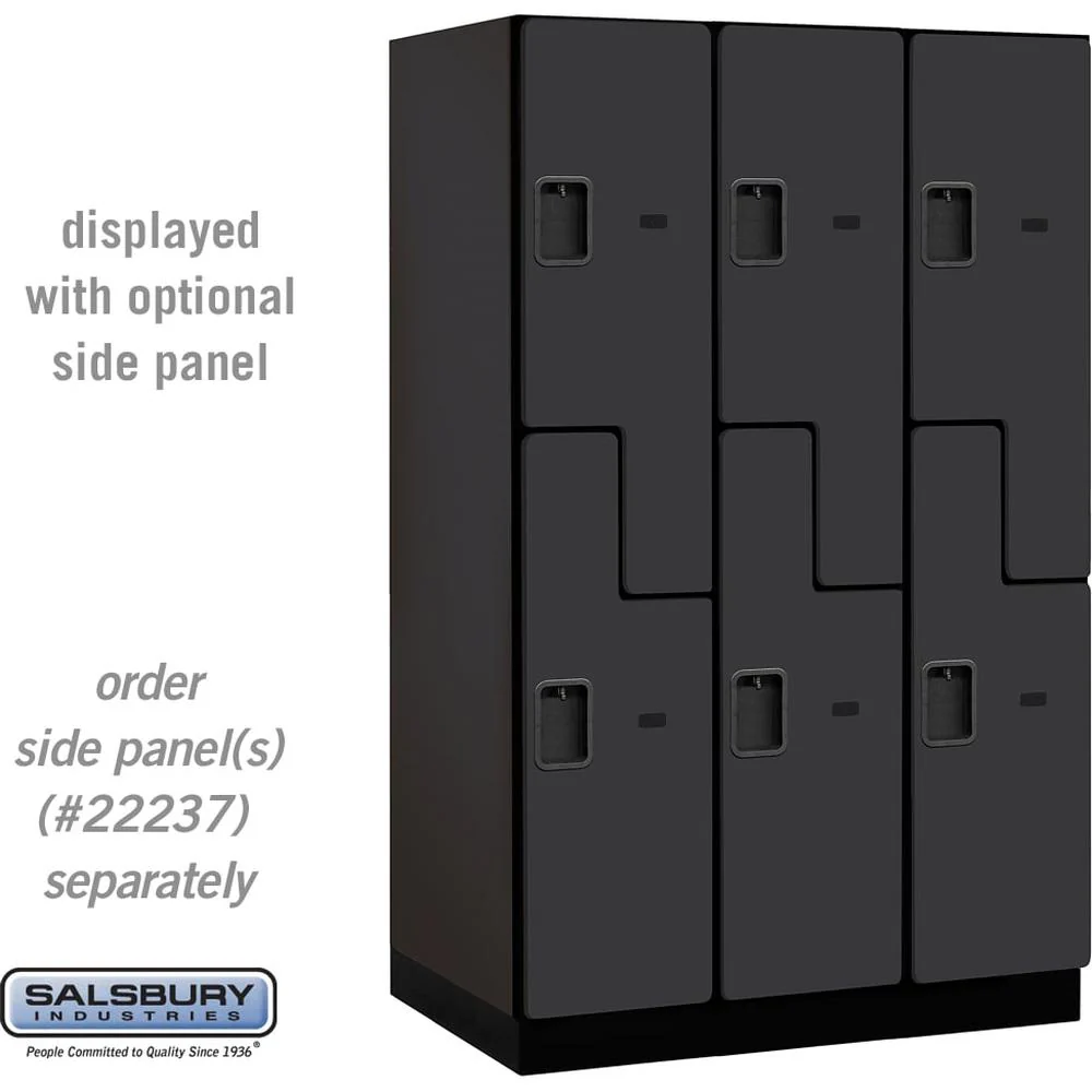 15" Wide Double Tier 'S' Style Designer Wood Locker - 3 Wide - 6 Feet High - 24" Deep by Salsbury
