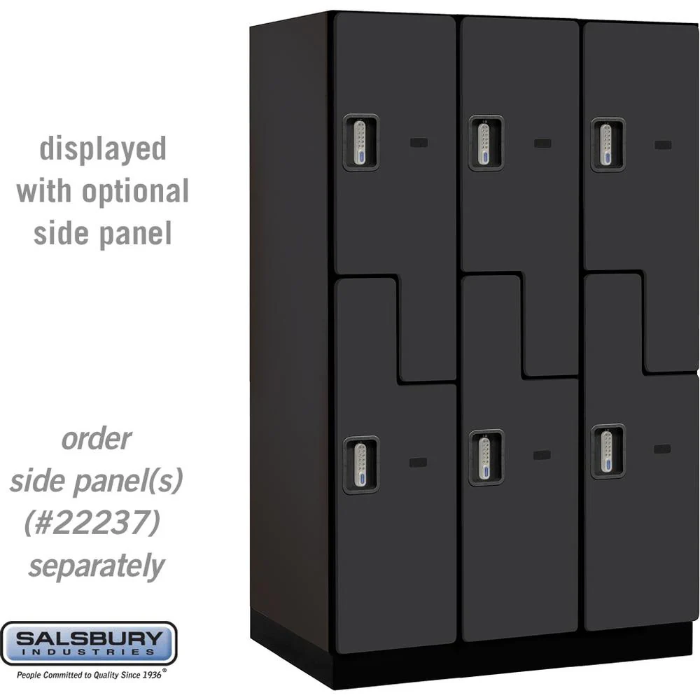 15" Wide Double Tier 'S' Style Designer Wood Locker - 3 Wide - 6 Feet High - 24" Deep by Salsbury - Image 10