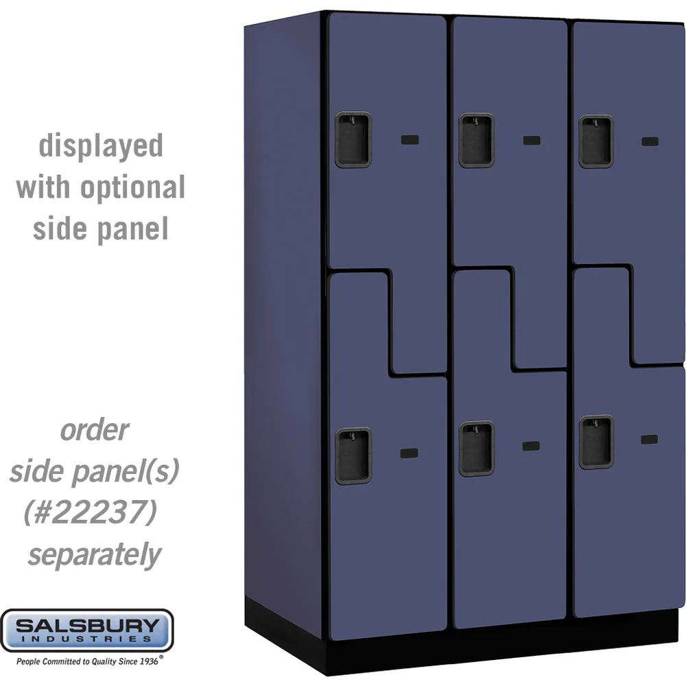 15" Wide Double Tier 'S' Style Designer Wood Locker - 3 Wide - 6 Feet High - 24" Deep by Salsbury - Image 12