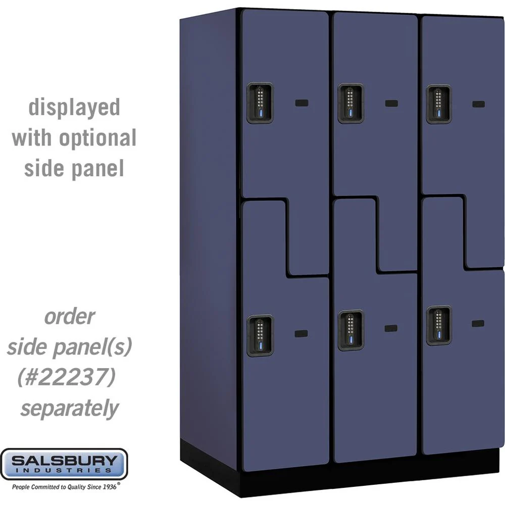 15" Wide Double Tier 'S' Style Designer Wood Locker - 3 Wide - 6 Feet High - 24" Deep by Salsbury - Image 13