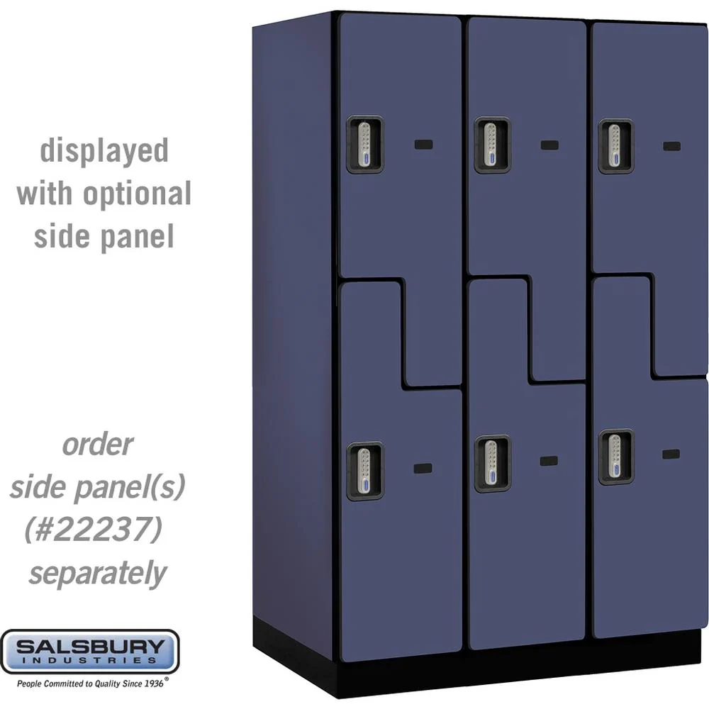 15" Wide Double Tier 'S' Style Designer Wood Locker - 3 Wide - 6 Feet High - 24" Deep by Salsbury - Image 15