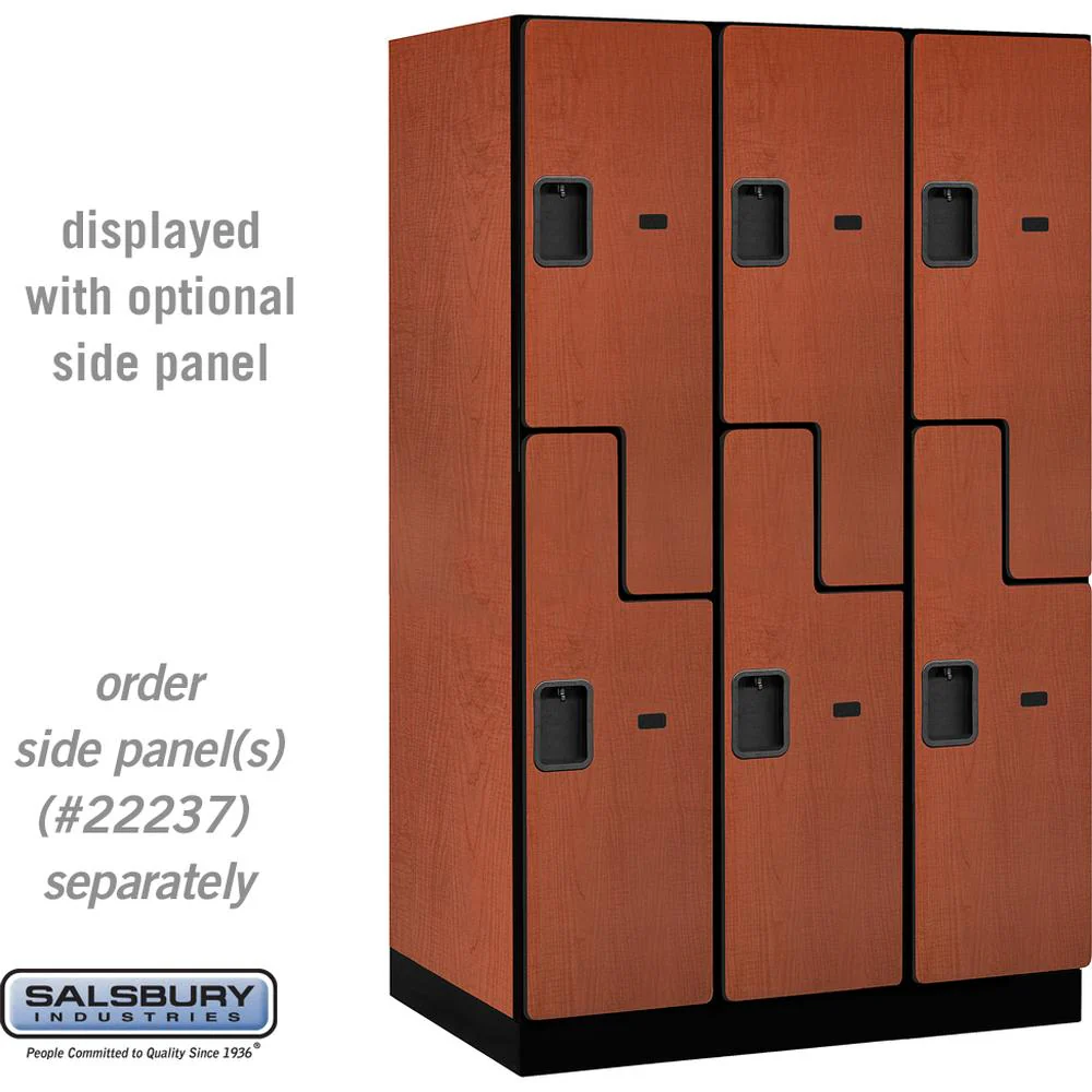 15" Wide Double Tier 'S' Style Designer Wood Locker - 3 Wide - 6 Feet High - 24" Deep by Salsbury - Image 17