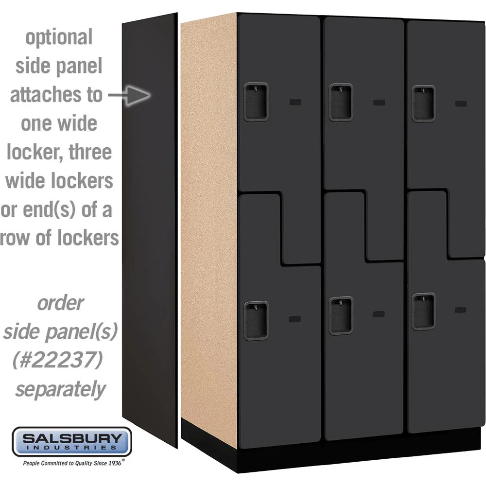15" Wide Double Tier 'S' Style Designer Wood Locker - 3 Wide - 6 Feet High - 24" Deep by Salsbury - Image 2