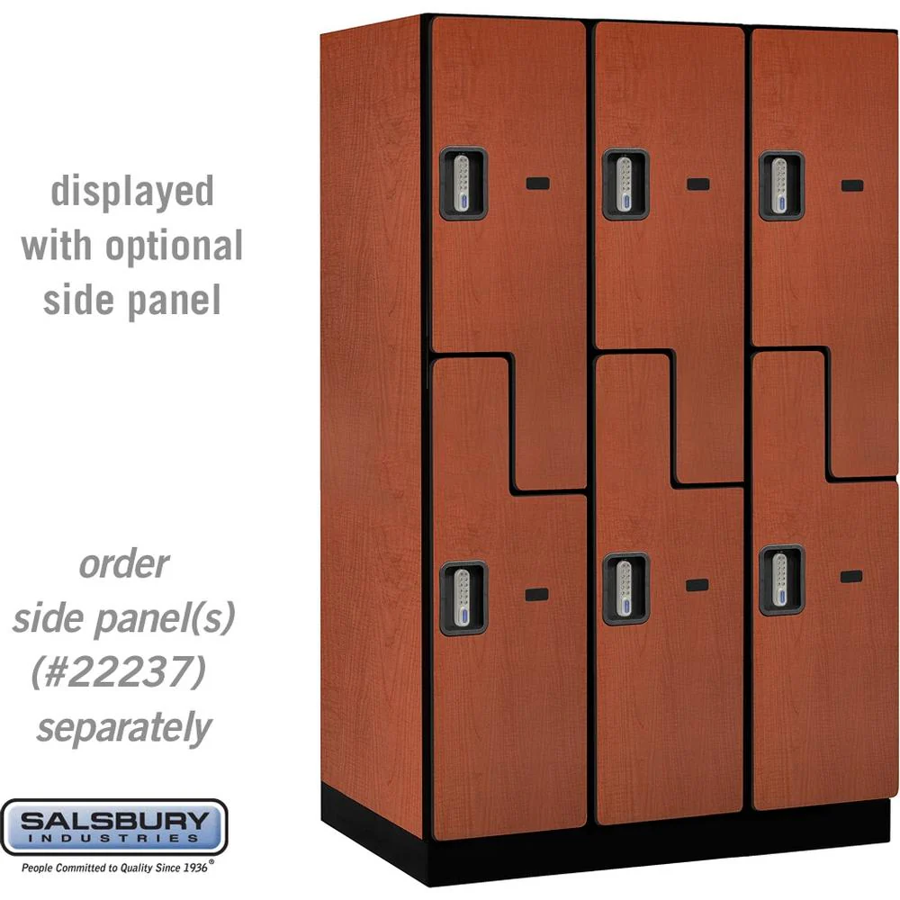 15" Wide Double Tier 'S' Style Designer Wood Locker - 3 Wide - 6 Feet High - 24" Deep by Salsbury - Image 20