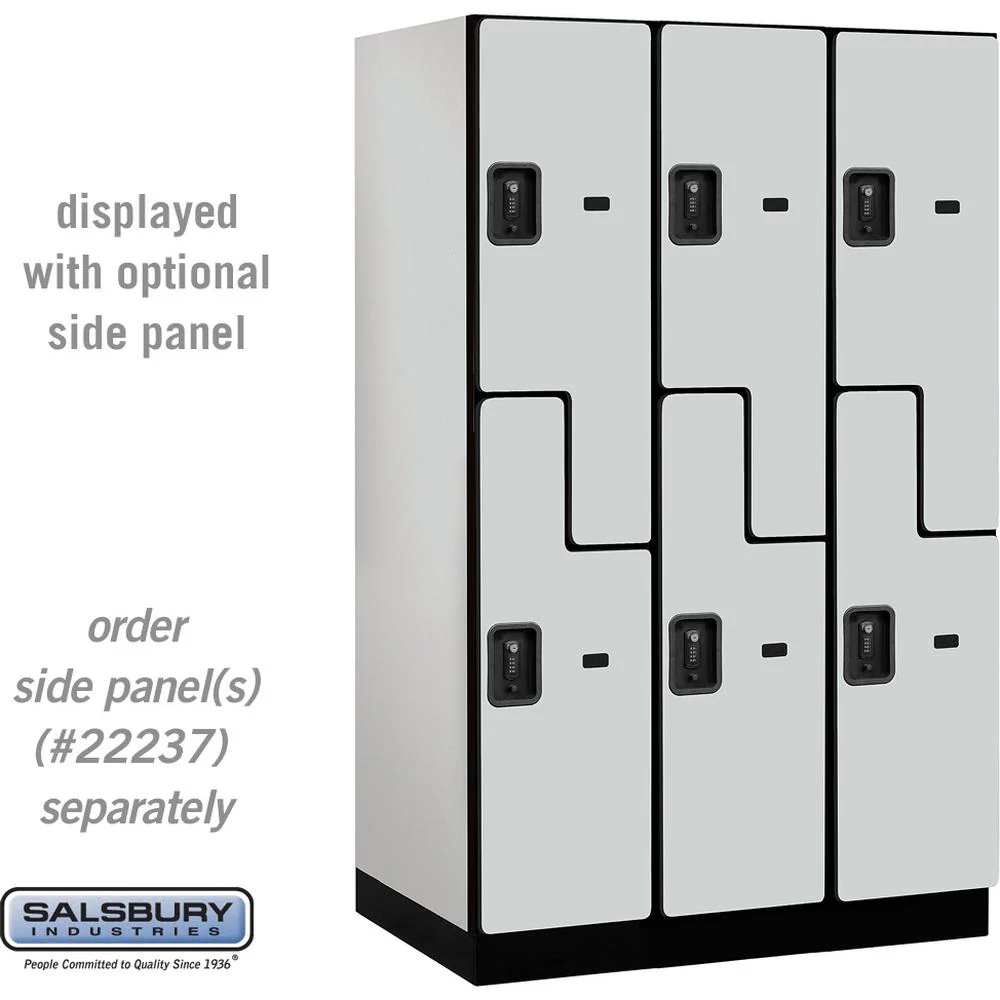 15" Wide Double Tier 'S' Style Designer Wood Locker - 3 Wide - 6 Feet High - 24" Deep by Salsbury - Image 24