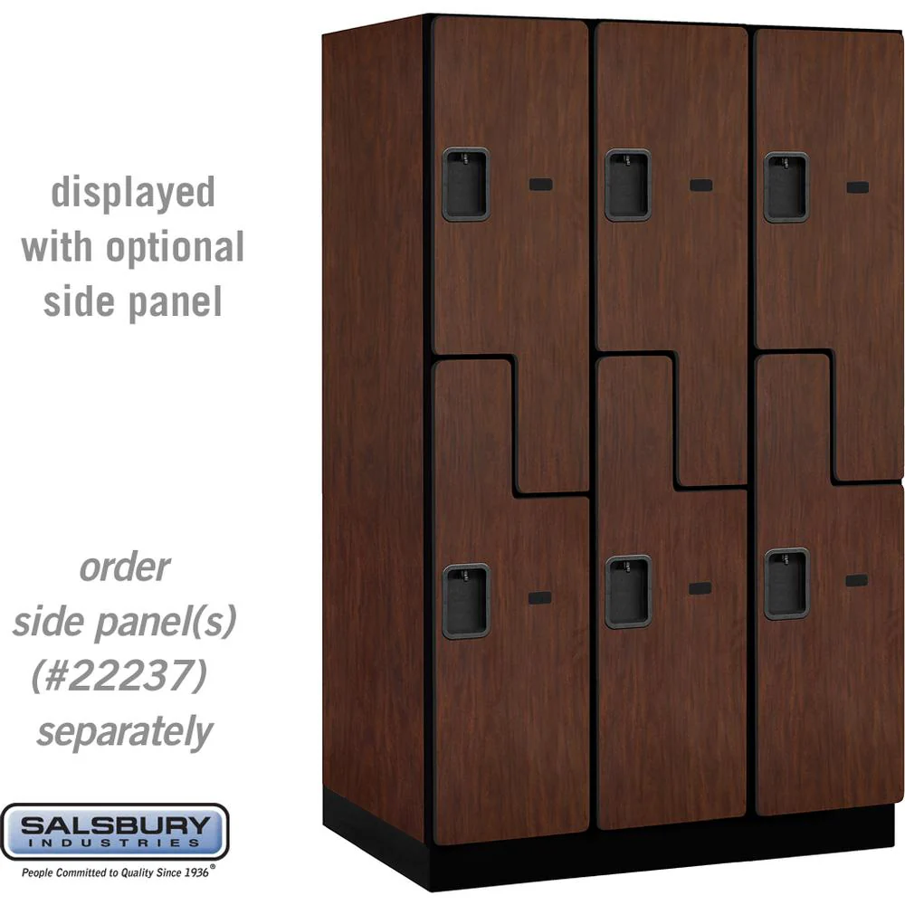 15" Wide Double Tier 'S' Style Designer Wood Locker - 3 Wide - 6 Feet High - 24" Deep by Salsbury - Image 27