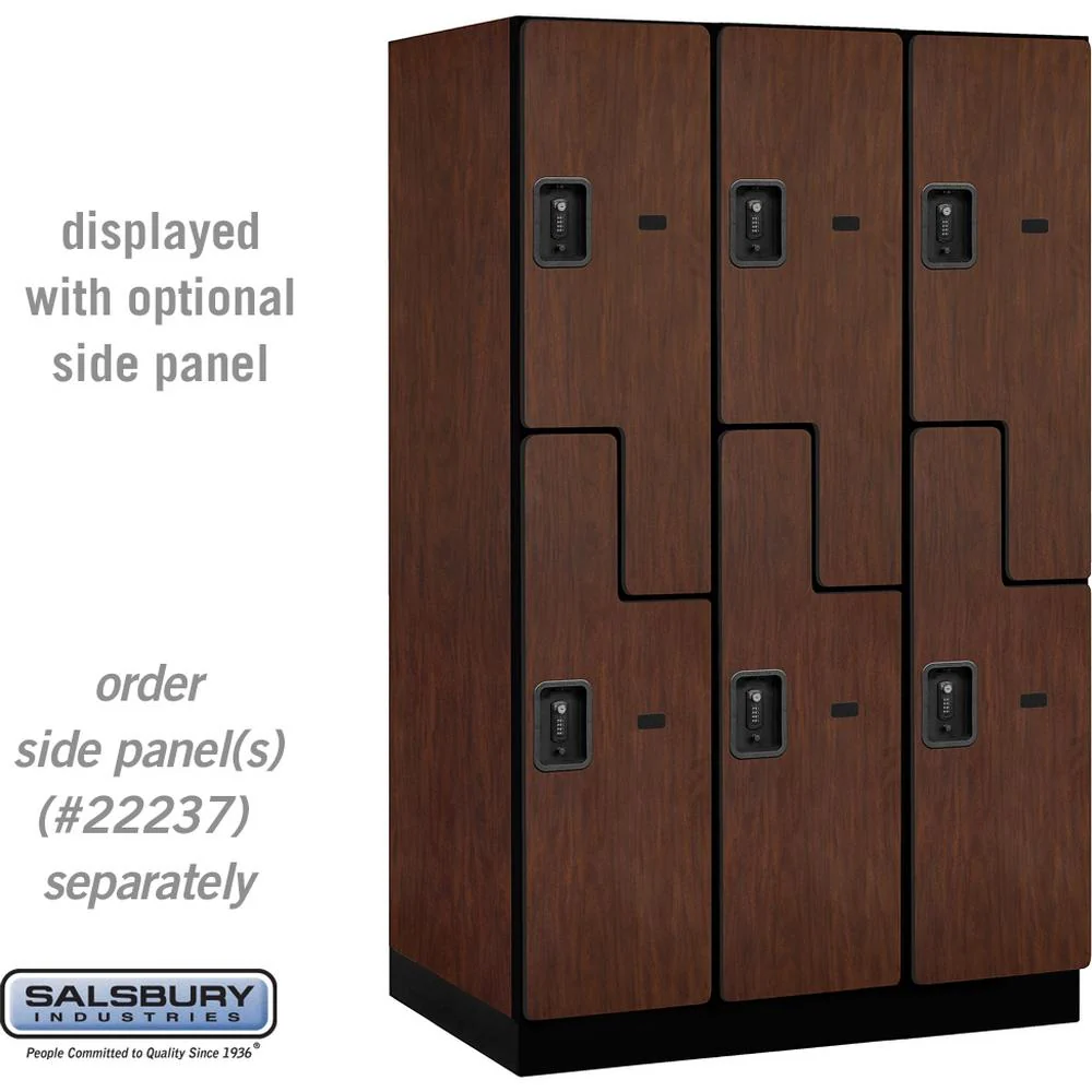 15" Wide Double Tier 'S' Style Designer Wood Locker - 3 Wide - 6 Feet High - 24" Deep by Salsbury - Image 29