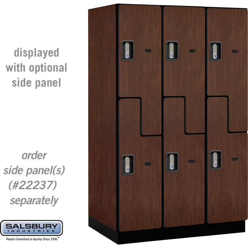 15" Wide Double Tier 'S' Style Designer Wood Locker - 3 Wide - 6 Feet High - 24" Deep by Salsbury - Image 30