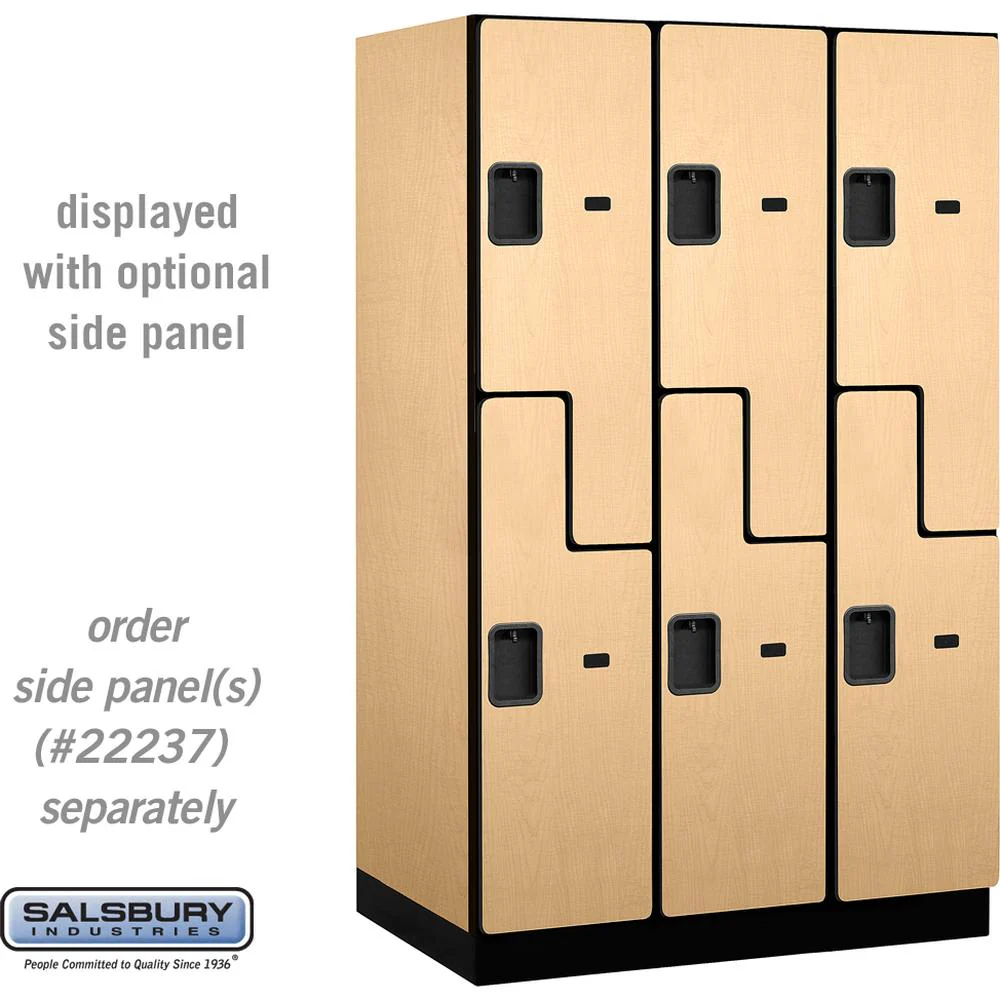 15" Wide Double Tier 'S' Style Designer Wood Locker - 3 Wide - 6 Feet High - 24" Deep by Salsbury - Image 32