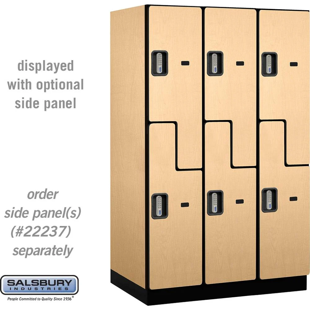 15" Wide Double Tier 'S' Style Designer Wood Locker - 3 Wide - 6 Feet High - 24" Deep by Salsbury - Image 35
