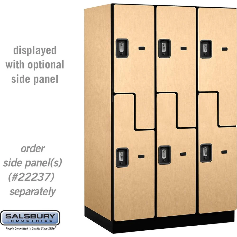 15" Wide Double Tier 'S' Style Designer Wood Locker - 3 Wide - 6 Feet High - 24" Deep by Salsbury - Image 36