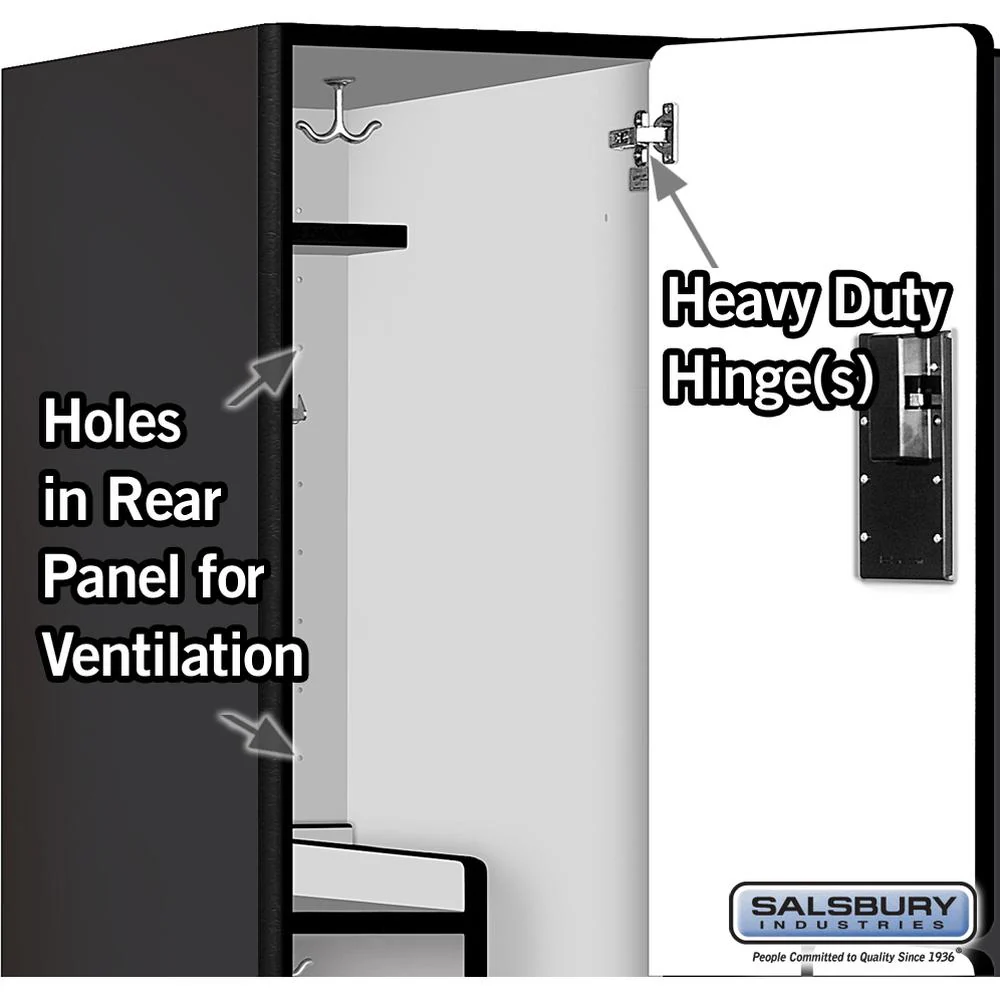 15" Wide Double Tier 'S' Style Designer Wood Locker - 3 Wide - 6 Feet High - 24" Deep by Salsbury - Image 4
