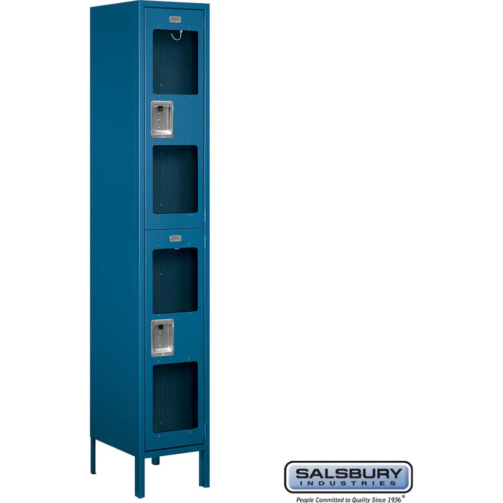 15" Wide Double Tier See-Through Metal Locker - 1 Wide - 6 Feet High - 15" Deep by Salsbury