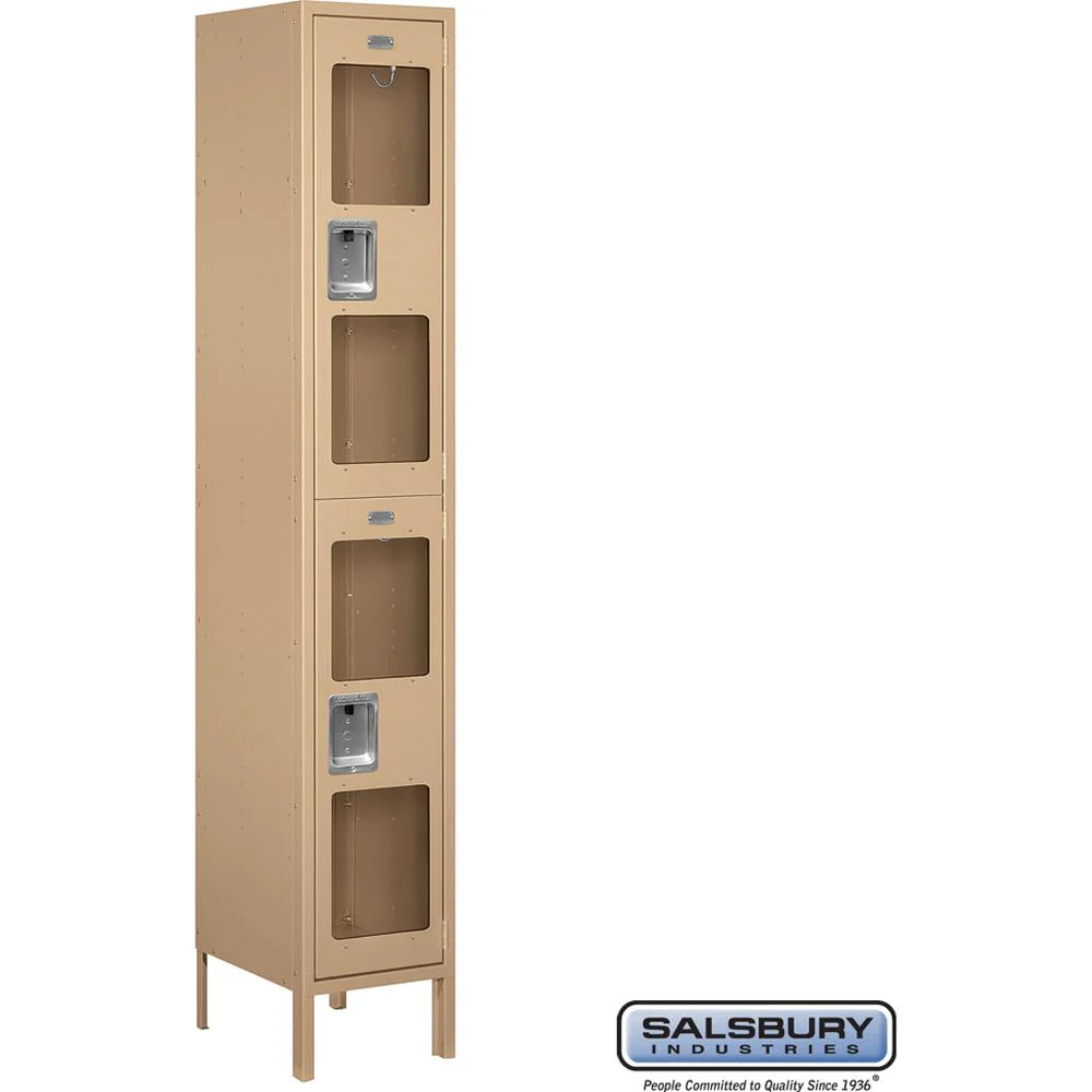 15" Wide Double Tier See-Through Metal Locker - 1 Wide - 6 Feet High - 15" Deep by Salsbury - Image 10