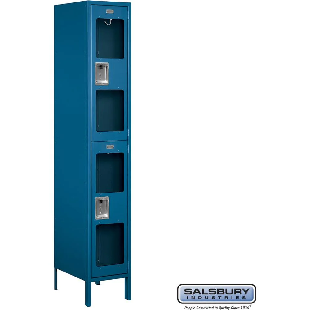 15" Wide Double Tier See-Through Metal Locker - 1 Wide - 6 Feet High - 18" Deep by Salsbury