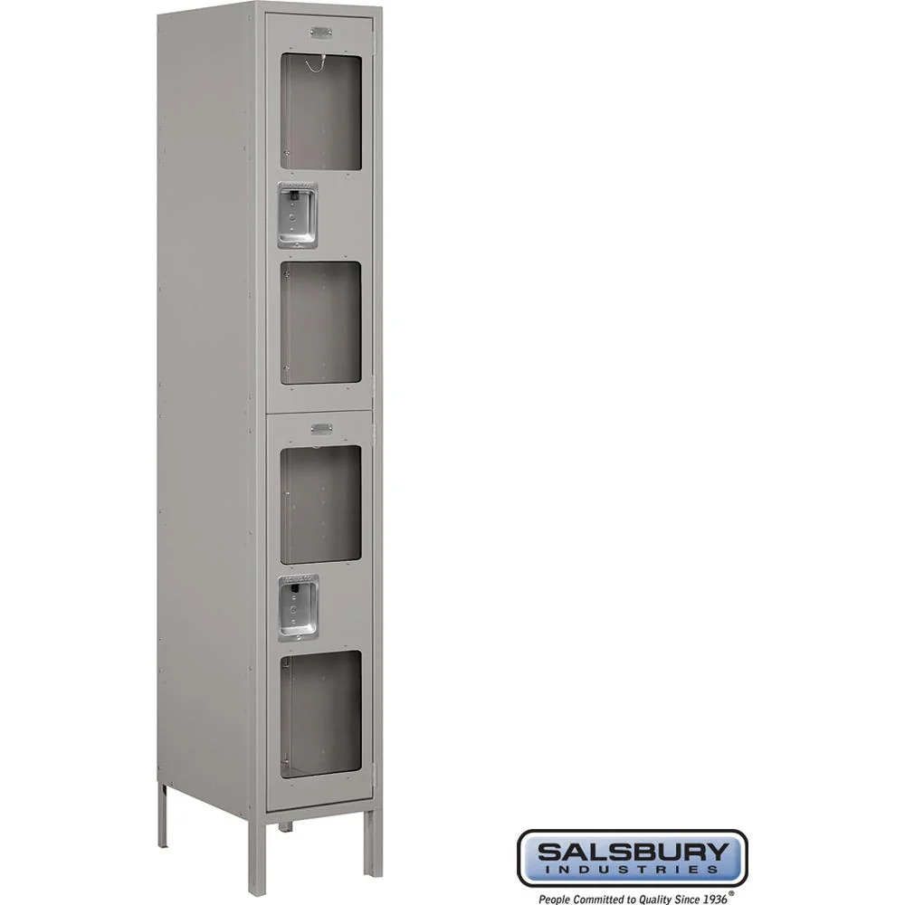 15" Wide Double Tier See-Through Metal Locker - 1 Wide - 6 Feet High - 18" Deep by Salsbury - Image 8