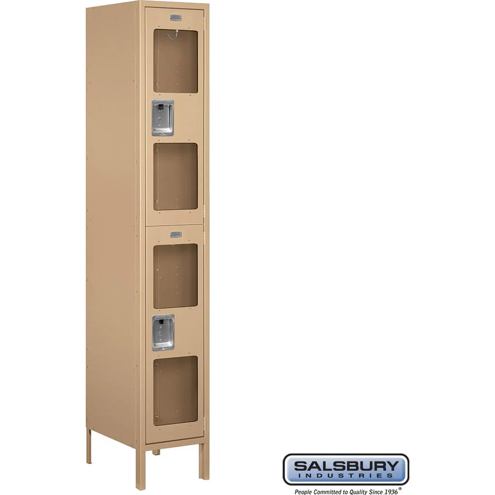 15" Wide Double Tier See-Through Metal Locker - 1 Wide - 6 Feet High - 18" Deep by Salsbury - Image 9
