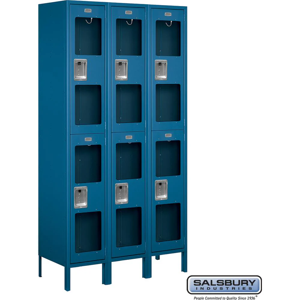 15" Wide Double Tier See-Through Metal Locker - 3 Wide - 6 Feet High - 15" Deep by Salsbury - Image 6