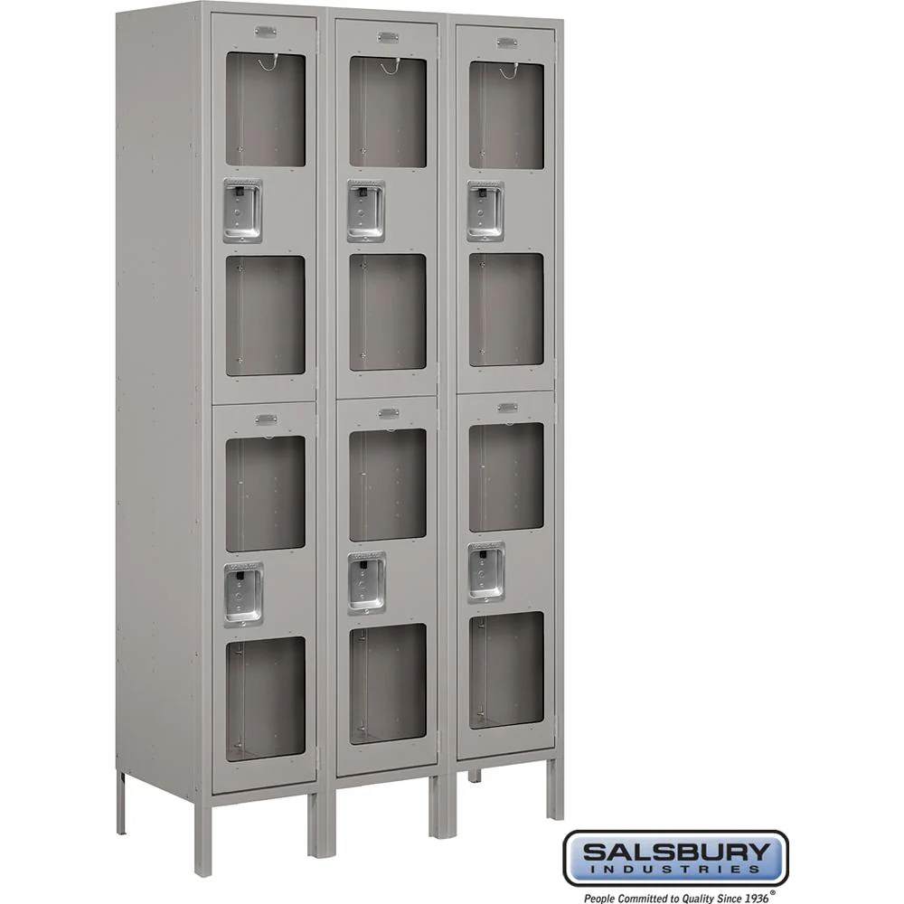 15" Wide Double Tier See-Through Metal Locker - 3 Wide - 6 Feet High - 15" Deep by Salsbury - Image 7