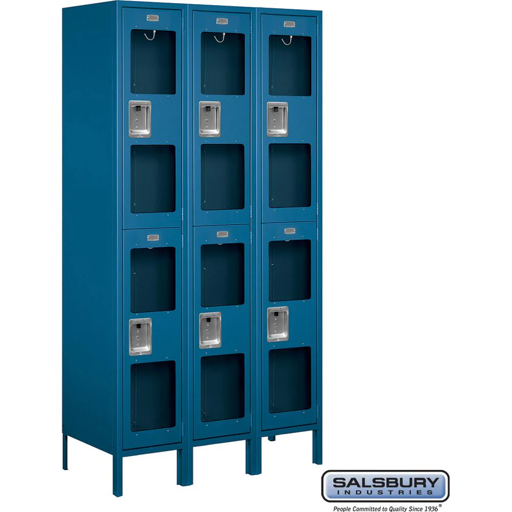 15" Wide Double Tier See-Through Metal Locker - 3 Wide - 6 Feet High - 18" Deep by Salsbury - Image 6