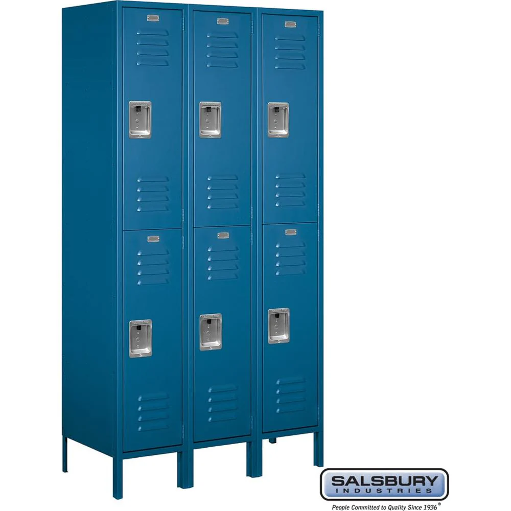 15" Wide Double Tier Standard Metal Locker - 3 Wide - 6 Feet High - 18" Deep by Salsbury - Image 5