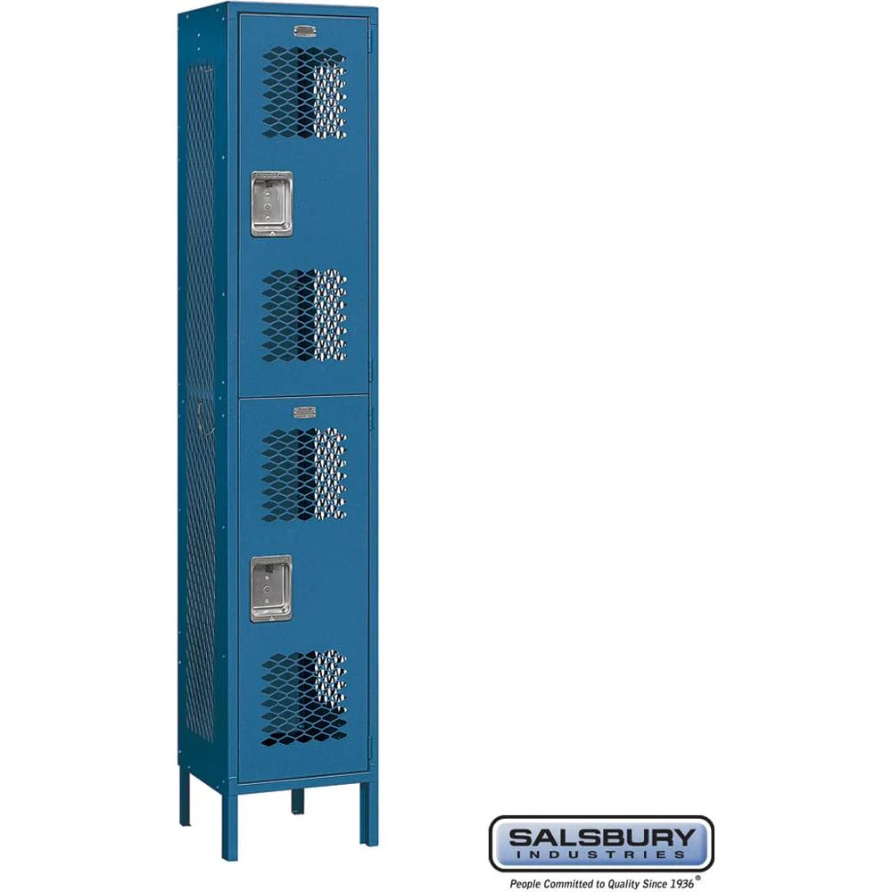 15" Wide Double Tier Vented Metal Locker - 1 Wide - 6 Feet High - 15" Deep by Salsbury - Image 5