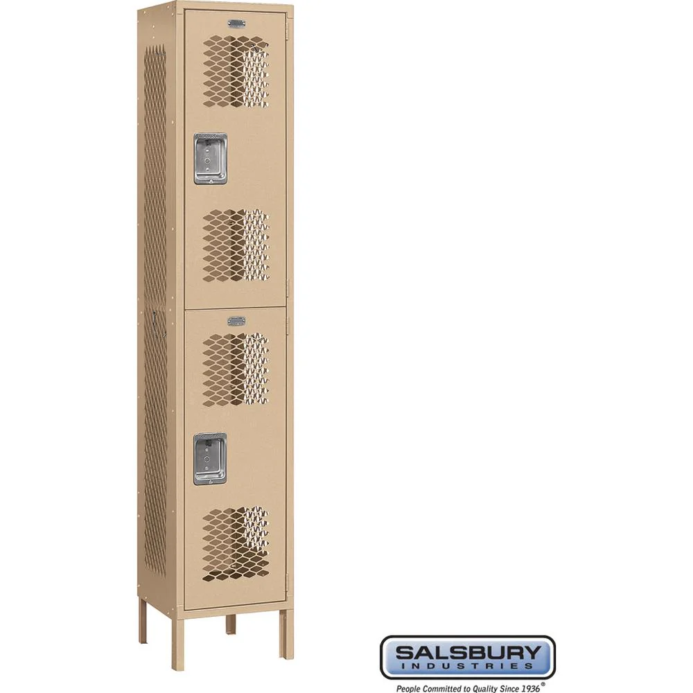 15" Wide Double Tier Vented Metal Locker - 1 Wide - 6 Feet High - 15" Deep by Salsbury - Image 8