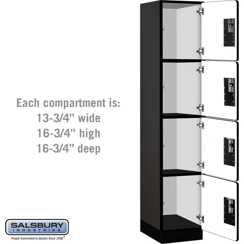 15" Wide Four Tier Designer Wood Locker - 1 Wide - 6 Feet High - 18" Deep by Salsbury - Image 3