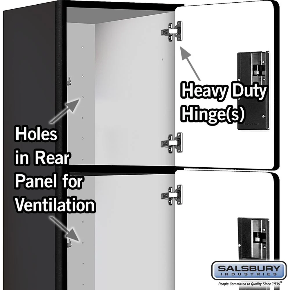 15" Wide Four Tier Designer Wood Locker - 1 Wide - 6 Feet High - 18" Deep by Salsbury - Image 4