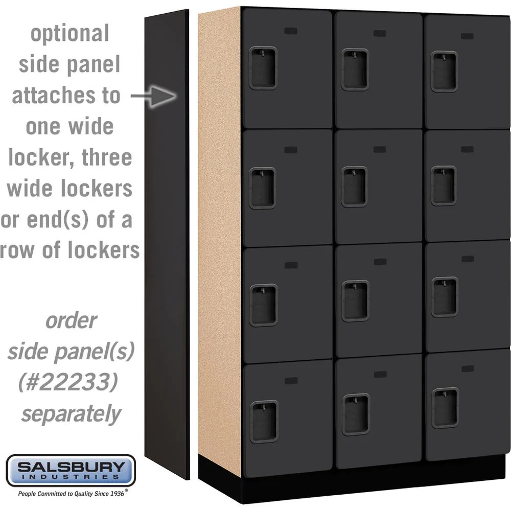 15" Wide Four Tier Designer Wood Locker - 3 Wide - 6 Feet High - 18" Deep by Salsbury - Image 2