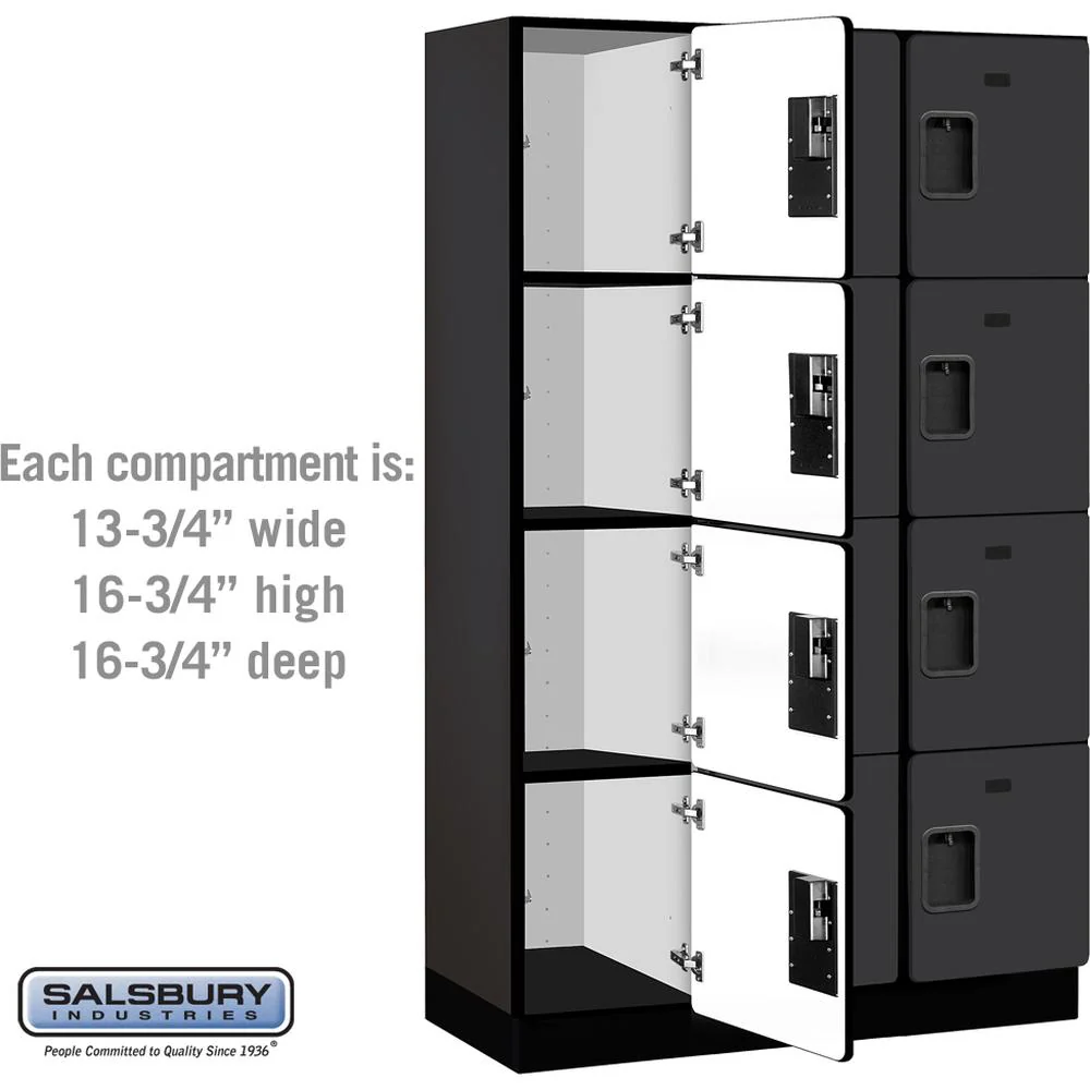 15" Wide Four Tier Designer Wood Locker - 3 Wide - 6 Feet High - 18" Deep by Salsbury - Image 3