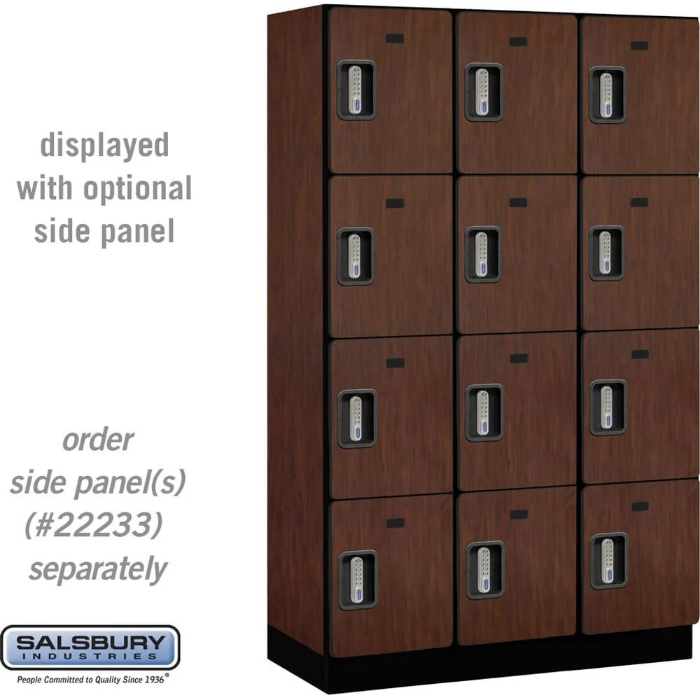 15" Wide Four Tier Designer Wood Locker - 3 Wide - 6 Feet High - 18" Deep by Salsbury - Image 30