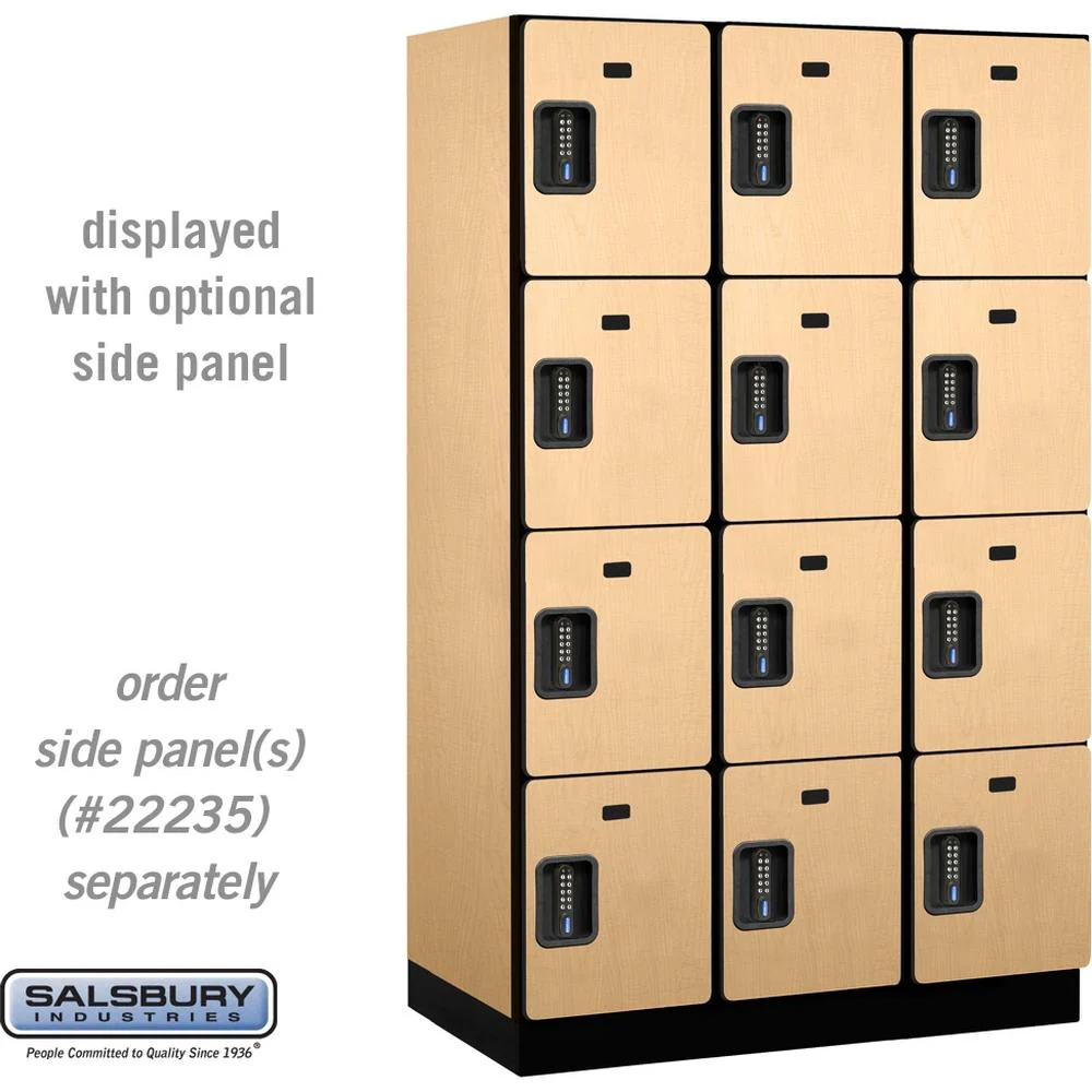 15" Wide Four Tier Designer Wood Locker - 3 Wide - 6 Feet High - 18" Deep by Salsbury - Image 33