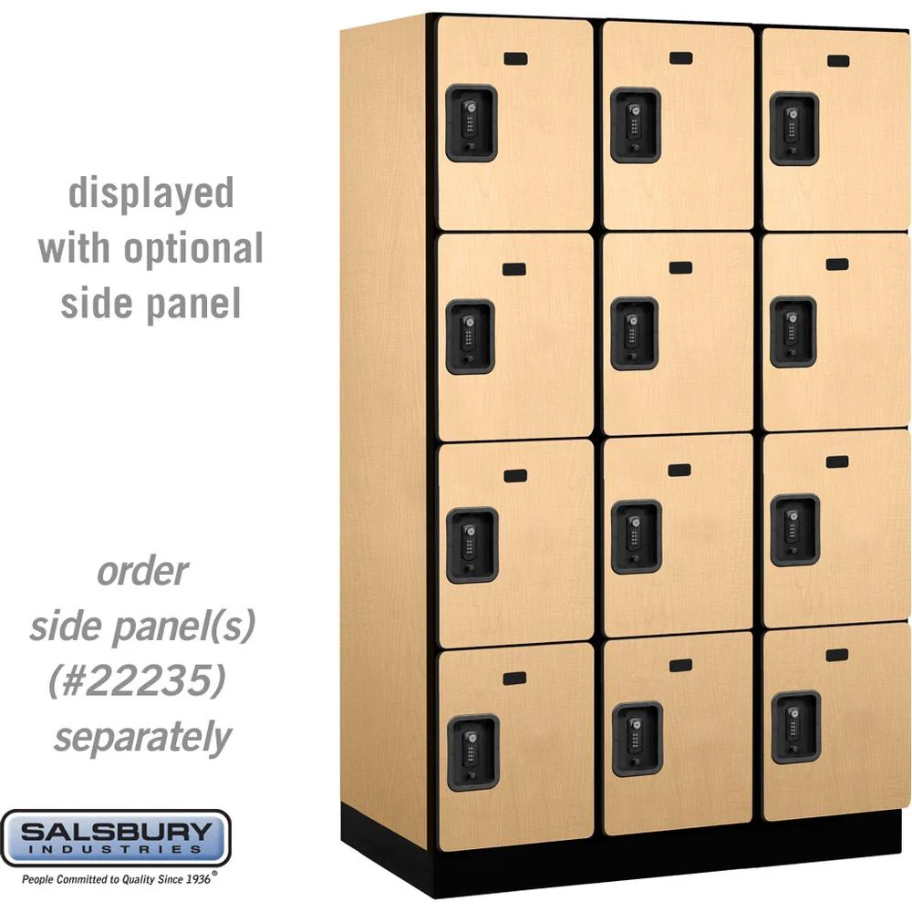 15" Wide Four Tier Designer Wood Locker - 3 Wide - 6 Feet High - 18" Deep by Salsbury - Image 34