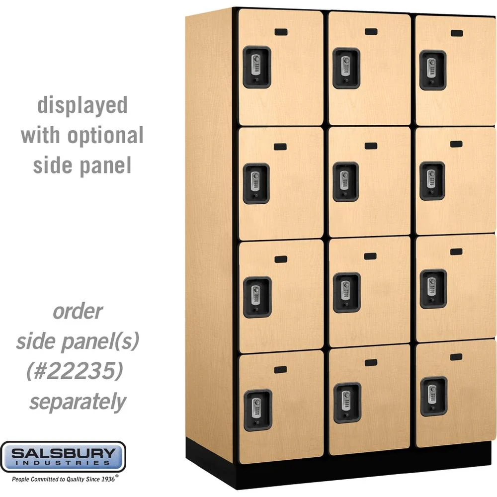 15" Wide Four Tier Designer Wood Locker - 3 Wide - 6 Feet High - 18" Deep by Salsbury - Image 36