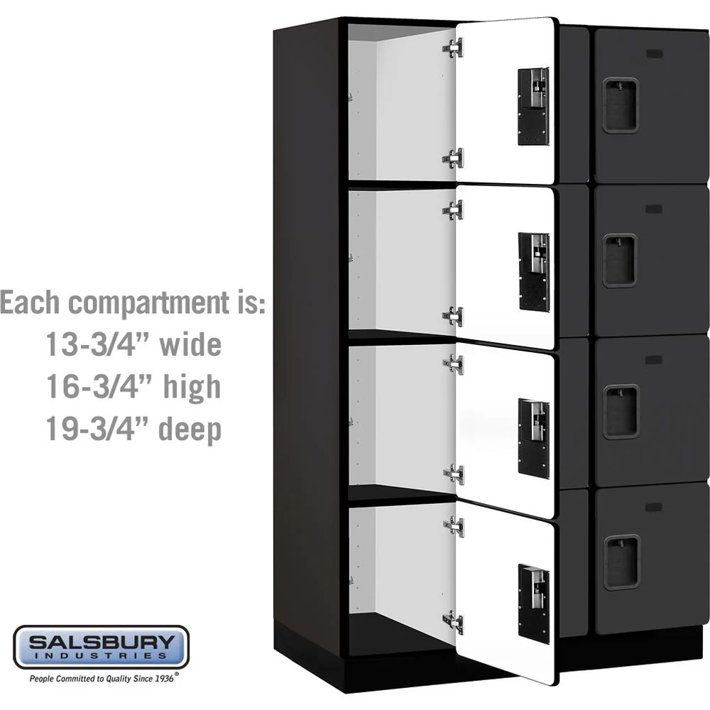 15" Wide Four Tier Designer Wood Locker - 3 Wide - 6 Feet High - 21" Deep by Salsbury - Image 3