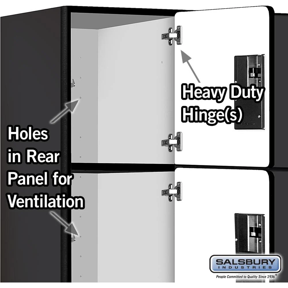 15" Wide Four Tier Designer Wood Locker - 3 Wide - 6 Feet High - 21" Deep by Salsbury - Image 4