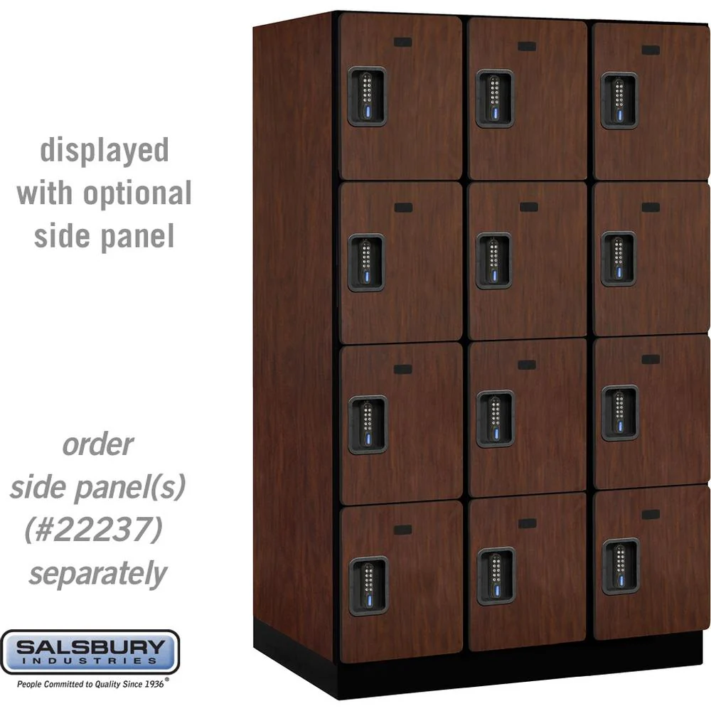 15" Wide Four Tier Designer Wood Locker - 3 Wide - 6 Feet High - 24" Deep by Salsbury - Image 28