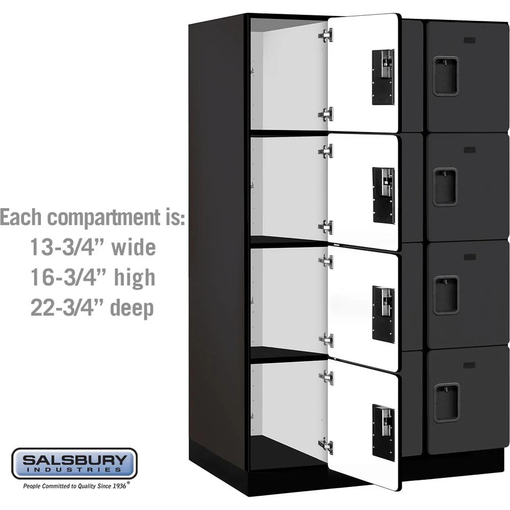 15" Wide Four Tier Designer Wood Locker - 3 Wide - 6 Feet High - 24" Deep by Salsbury - Image 3